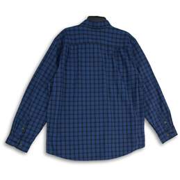 NWT Mens Blue Plaid Pointed Collar Long Sleeve Button-Up Shirt Size Large alternative image