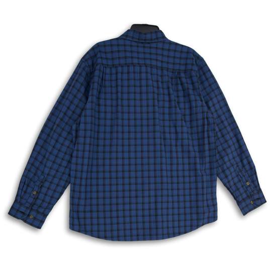 NWT Mens Blue Plaid Pointed Collar Long Sleeve Button-Up Shirt Size Large image number 2