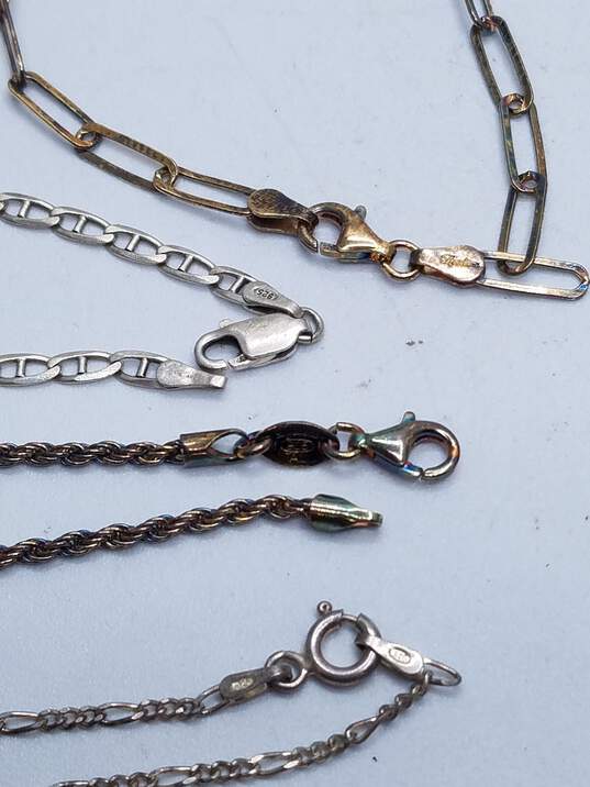 DYADEMA Sterling Silver Necklace 20-21in Chain 6-10in Bracelet/ Anklet Bundle 6 pcs 17.5g image number 6