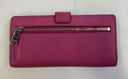COACH Pink Leather Bifold Envelope ID Card Zip Organizer Wallet alternative image