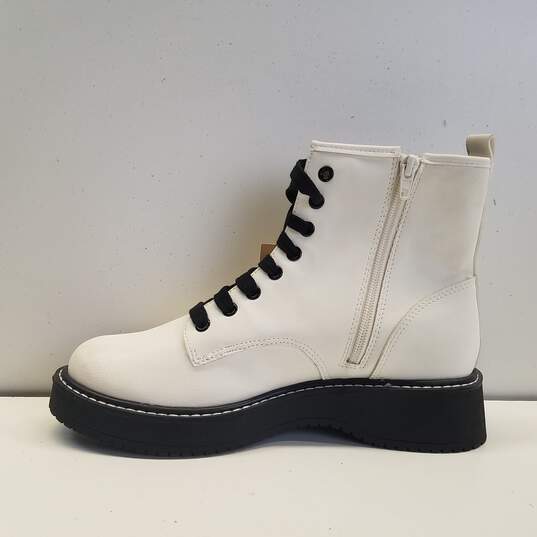 Madden NYC Nappa White Lace Up Boots Shoes Women's Size 9 M image number 2
