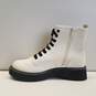 Madden NYC Nappa White Lace Up Boots Shoes Women's Size 9 M image number 2