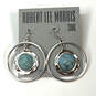 Designer Robert Lee Morris Silver-Tone RLM Soho Blue Stone Dangle Earrings image number 2