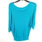Express Women Turquoise Knitted Poncho Top S NWT image number 2