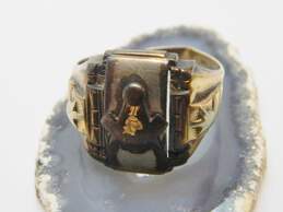Vintage Craft 10K White & Yellow Gold Free Mason Ring For Repair 5.4g