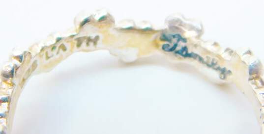 Romantic 925 Sterling Silver Garnet Scrolled Pendant Necklace Garnet & Pearl Bracelet Pearl Spinel Accent Stud Earrings & Floral Ring 14.5g image number 7