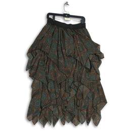 Womens Black Geometric Layered Elastic Waist Pull-On Tutu Skirt Size M alternative image