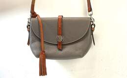Dooney and Bourke Leather Crossbody Flap Gray/Brown