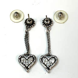Designer Brighton Silver-Tone Crystal Cut Stone Heart Shape Dangle Earrings alternative image