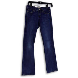 Womens Blue Medium Wash Pockets Regular Fit Denim Bootcut Jeans Size 27/4
