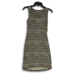 Loft Womens Black Brown Striped Cowl Neck Sleeveless Sheath Dress Size XXSP alternative image