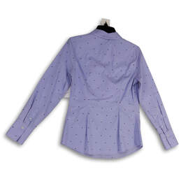NWT Womens Purple Printed Spread Collar Long Sleeve Button-Up Shirt Size 4 alternative image