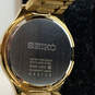 Designer Seiko Gold-Tone Rhinestones Round Dial Quartz Analog Wristwatch image number 4