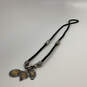 Designer Brighton Two Tone Leather Cord Convertible Lariat Charm Necklace image number 2