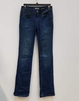 Womens Blue Regular Fit Medium Wash Denim Bootcut Jeans Size 26 alternative image