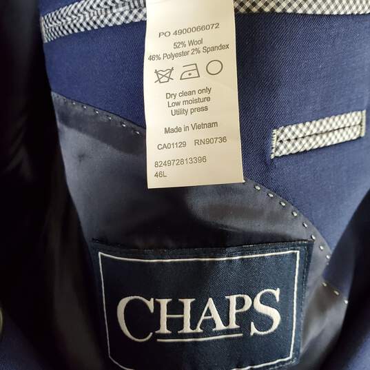 Chaps Men Blue Suit Jacket Sz 46L NWT image number 2