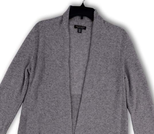 Womens Gray Long Sleeve Tight-Knit Open Front Cardigan Sweater Size Medium image number 3