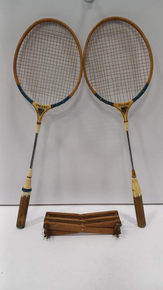 Pair of Vintage Spalding Tennis Racquets image number 1