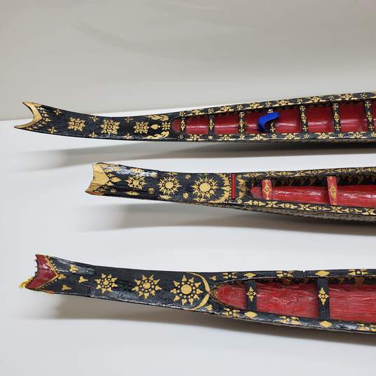 Set of 3 Hand Crafted Rowing Boat Décor image number 2
