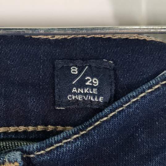 NWT Womens Dark Wash 5-Pockets Design Denim Cheville Ankle Jeans Size 8/29 image number 3