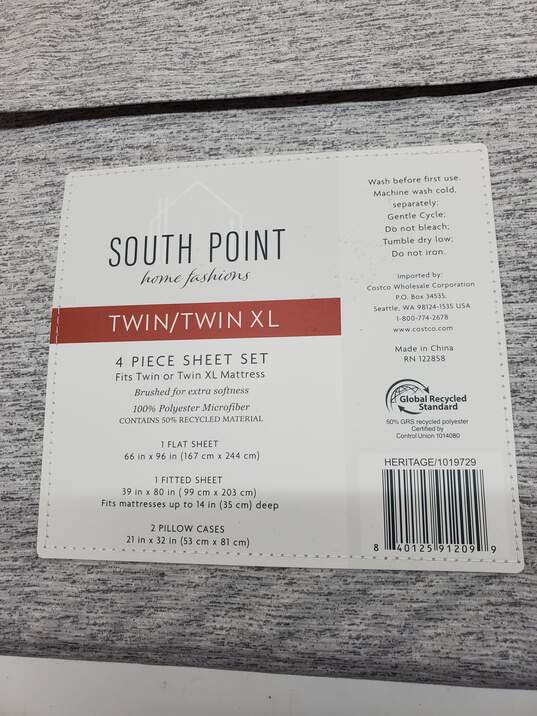 South Point Home Fashions Gray 4 Piece Twin/Twin XL Sheet Set image number 4