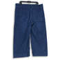Mens Blue Denim Medium Wash Wide Leg Cropped Jeans Size 30 image number 2