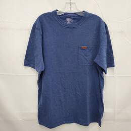 Pendleton MN's Deschutes Short Sleeve Blue w Leather Logo T- Shirt Size MM