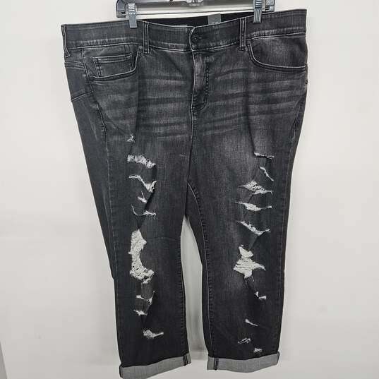 Torrid Black Destressed Jeans image number 1
