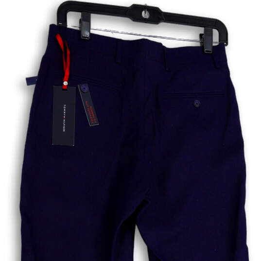 NWT Mens Blue Modern Fit Slash Pocket Straight Leg Dress Pants Size 30x30 image number 4