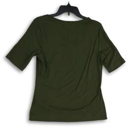 NWT Athleta Womens Green Scoop Neck Short Sleeve Pullover T-Shirt Size M alternative image