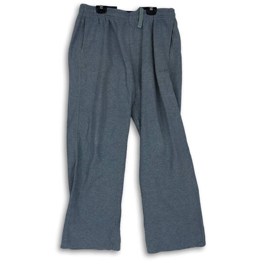Mens Gray Elastic Waist Pockets Stretch Straight Leg Sweatpants Size Large image number 1