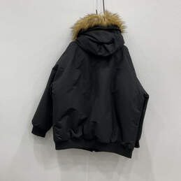 Womens Black Faux Fur Long Sleeve Hooded Full-Zip Parka Jacket Size 2X alternative image