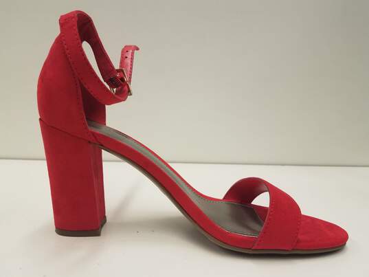 Worthington Beckwith Red Velvet Strappy Heel Sandals Women's Size 8 image number 3