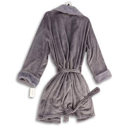NWT Womens Purple Faux Fur Long Sleeve Tie Waist Wrap Robe Size 2X-3X alternative image
