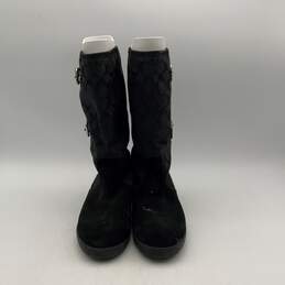 Coach Womens Tinah Q1357 Black Round Toe Mid Calf Snow Boots Size 9.5B