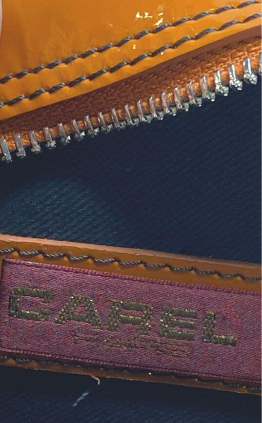 Carel Patent Leather Circle Logo Handbag Cognac image number 4