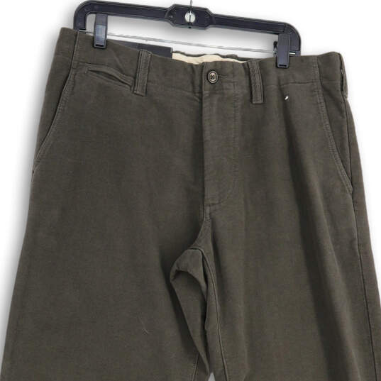 NWT Mens Gray Flat Front Slash Pocket Straight Leg Chino Pants Size 35X34 image number 3