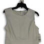 NWT Womens White Round Neck Sleeveless Back Zip Fit & Flare Dress Size 12 image number 3