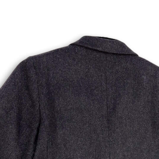 Womens Gray Long Sleeve Pockets Notch Lapel Three Buton Blazer Size XL image number 4