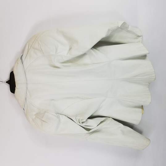Out Of Bounds Women White Leather Jacket S image number 2