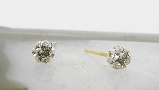 14K Yellow Gold Cubic Zirconia Stud Earrings 0.7g image number 3