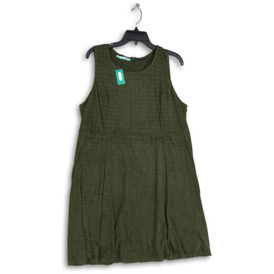 NWT Maurices Womens Green Sleeveless Round Neck Back Zip A-Line Dress Size XXL image number 1