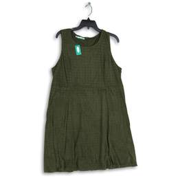 NWT Maurices Womens Green Sleeveless Round Neck Back Zip A-Line Dress Size XXL