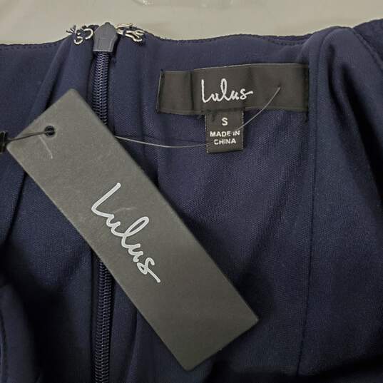 NWT Lulus WM's Navy Blue Ribbed Bodycon Midi Dress Size SM image number 3