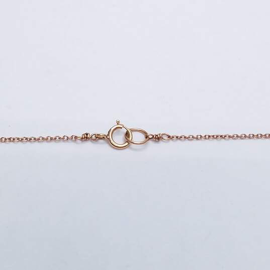 Rose Gold Filled Diamond Disc Pendant Necklace 1.4g image number 5