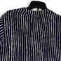 Womens Blue White Striped V-Neck Long Sleeve Pullover Blouse Top Size Small image number 4