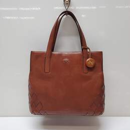 Monsac Rich Brown Leather Tote Bag Purse