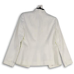 NWT Womens White Long Sleeve Pockets Open Front Blazer Size 2 alternative image