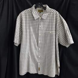 Timberland Men's Gray Plaid Short Sleeve Button-Up Shirt Size XL