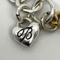 Designer Brighton Silver-Tone Bead Chain Love Your Heart Charm Necklace image number 4